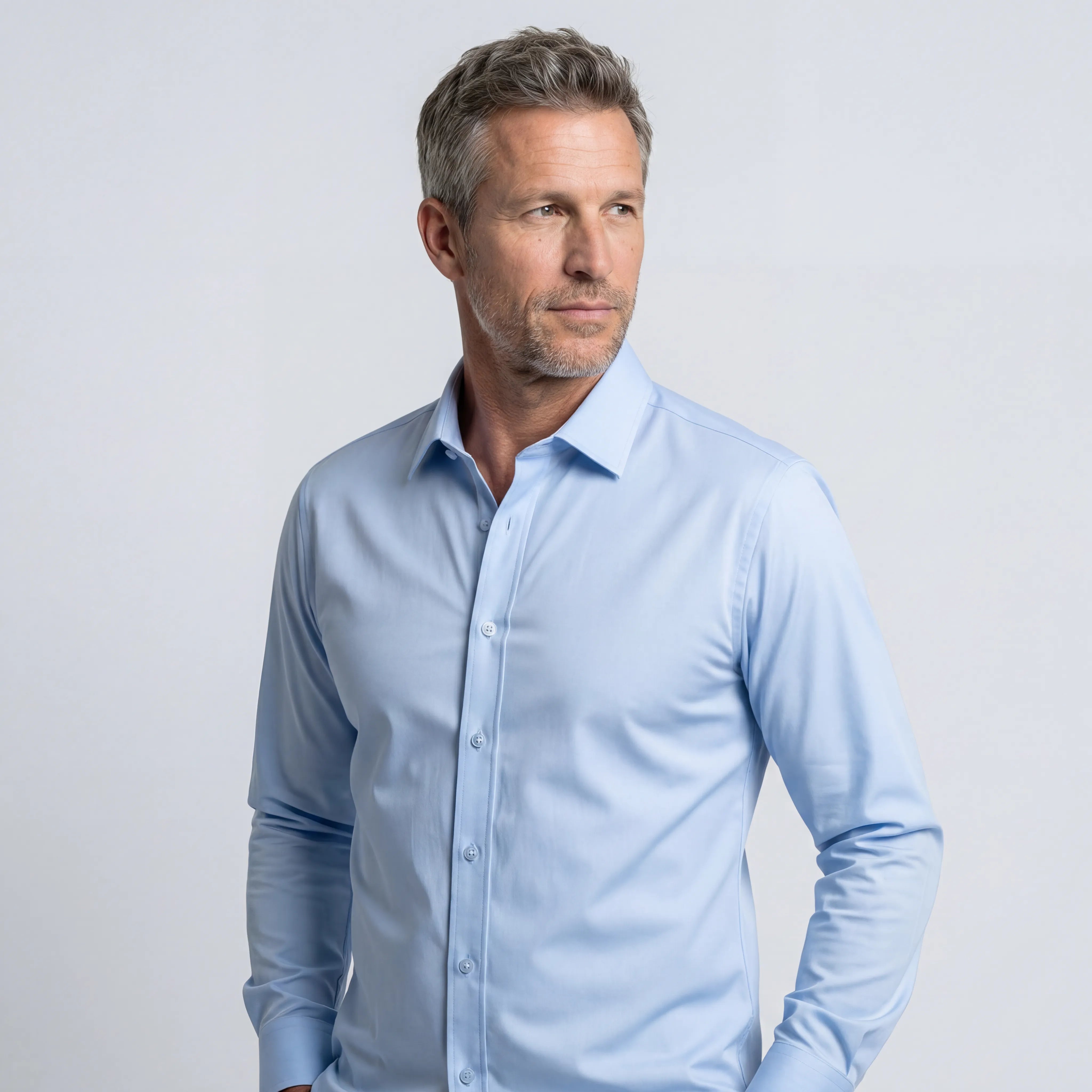 Wrinkle-Free Fitted Cut Shirt