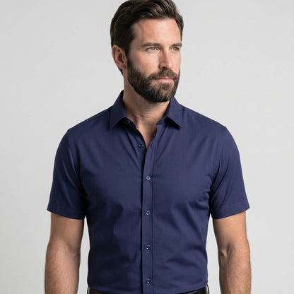 Camisa Ajustada de Manga Corta